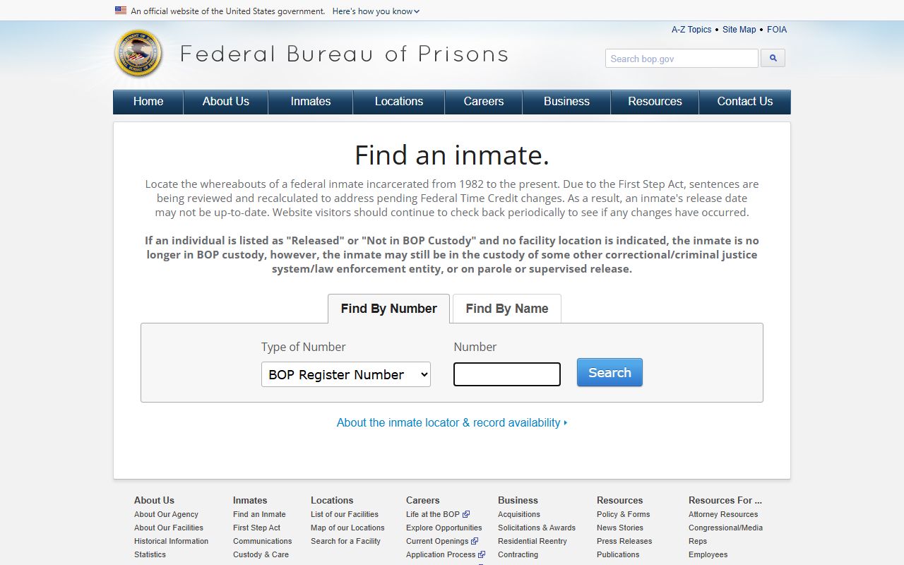 Dawes County inmate records and federal BOP inmate locator